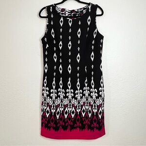 Ronni Nicole Midi Dress Black & Pink Sleeveless Whimsigoth‎ Lined Party Size 12